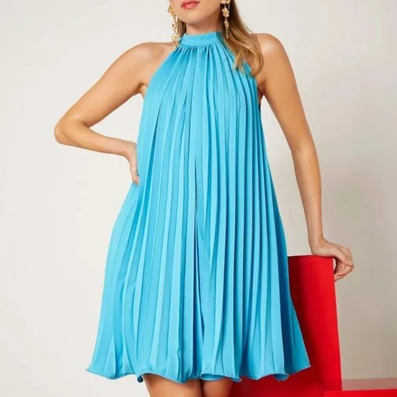 Designer inspired Pleated Mini Dress - Picture 5 of 5